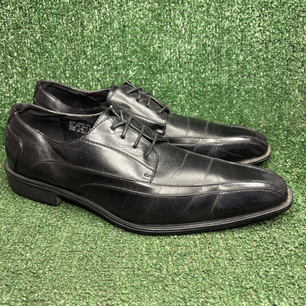 Stacy LTD 29001-001 Lace Up Bicycle Toe Formal Classic Oxford Black Mens Sz 12 M